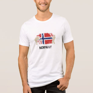 Norwegische Flagge Tri-Blend Shirt