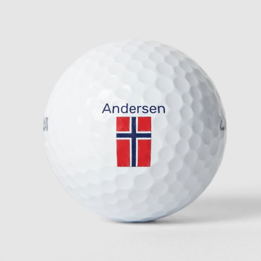 Norwegische Flagge und Name benutzerdefiniert Golfball (Vorderseite)