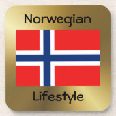 Norwegische Flagge+Untersetzer Untersetzer (Vorderseite)