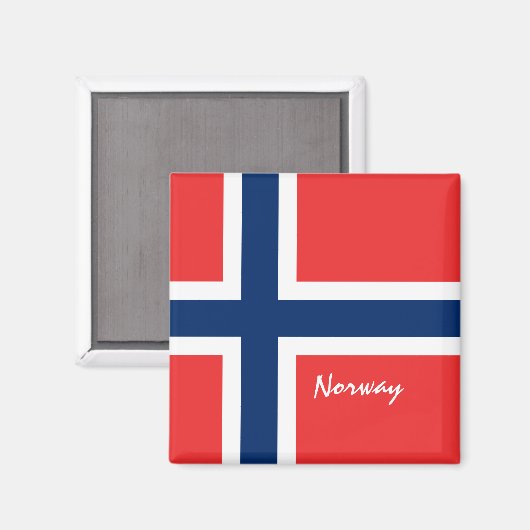 Norwegische Flagge - Urlaub, Reisen/Sport Magnet (Vorderseite/Rückseite)