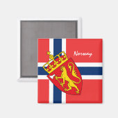 Norwegische Flagge - Urlaub, Reisen/Sport Magnet (Vorderseite/Rückseite)