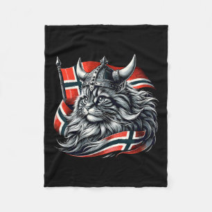 Norwegische Flagge: Viking Norwegen Fleecedecke