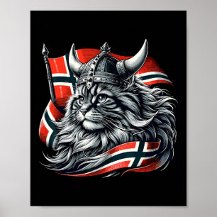 Norwegische Flagge: Viking Norwegen Poster