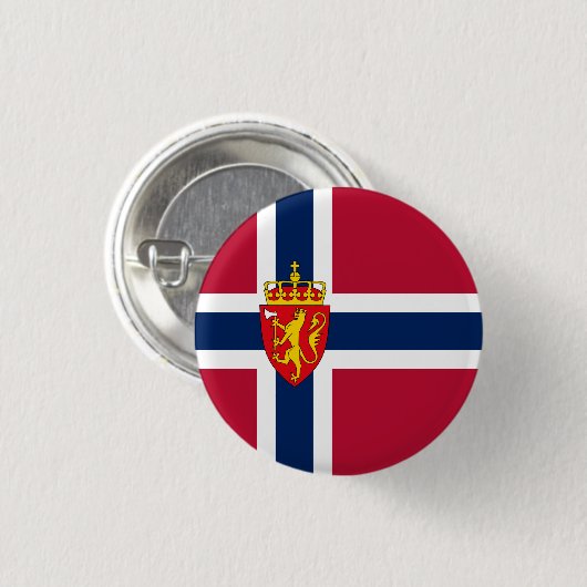 Norwegische Flagge/Wappen Button (Vorne & Hinten)
