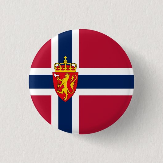 Norwegische Flagge/Wappen Button (Vorderseite)