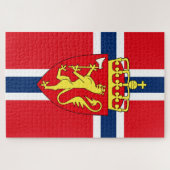 Norwegische Flagge/Wappen des Nordischen Norwegen Puzzle (Horizontal)