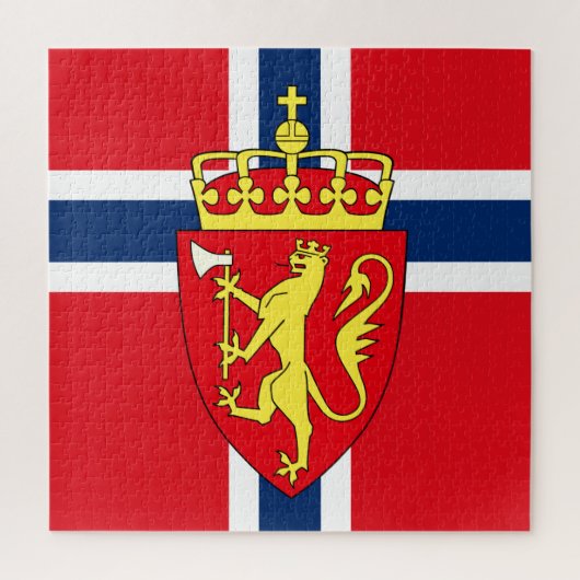 Norwegische Flagge/Wappen des Nordischen Norwegen Puzzle (Vertikal)
