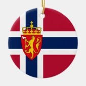 Norwegische Flagge/Wappen Keramik Ornament (Vorne)