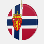 Norwegische Flagge/Wappen Keramik Ornament (Links)