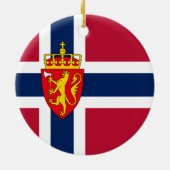 Norwegische Flagge/Wappen Keramik Ornament (Hinten)