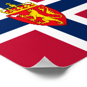 Norwegische Flagge/Wappen Poster (Ecke)