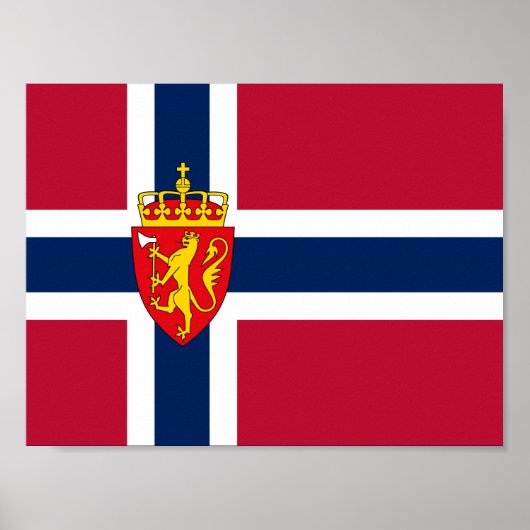 Norwegische Flagge/Wappen Poster (Vorne)