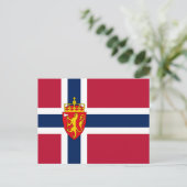 Norwegische Flagge/Wappen Postkarte (Stehend Vorderseite)