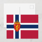 Norwegische Flagge/Wappen Postkarte (Vorne/Hinten)