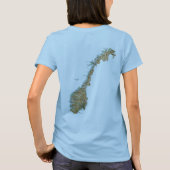 Norwegische Flagge x Karte T - Shirt (Rückseite)