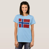 Norwegische Flagge x Karte T - Shirt (Vorne ganz)