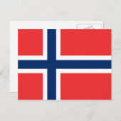 Norwegische Flagge - Zollpostkarten Postkarte (Vorne/Hinten)