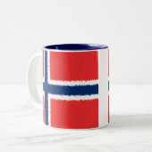 Norwegische Flagge Zweifarbige Tasse (Vorderseite Links)