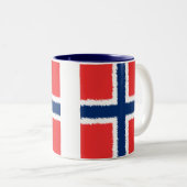 Norwegische Flagge Zweifarbige Tasse (VorderseiteRechts)