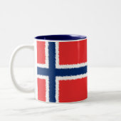 Norwegische Flagge Zweifarbige Tasse (Links)