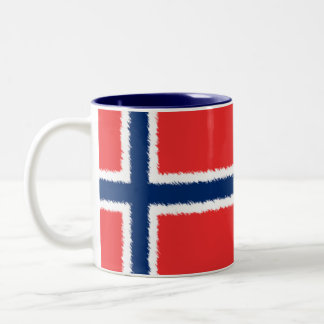Norwegische Flagge Zweifarbige Tasse