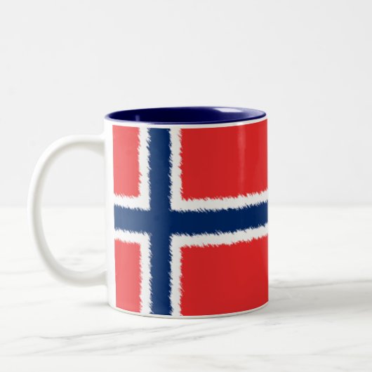 Norwegische Flagge Zweifarbige Tasse (Links)