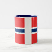 Norwegische Flagge Zweifarbige Tasse (Mittel)