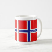 Norwegische Flaggen-personalisierter Großvater Kaffeetasse (VorderseiteRechts)