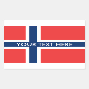 Norwegische Flaggengewohnheitsaufkleber Rechteckiger Aufkleber