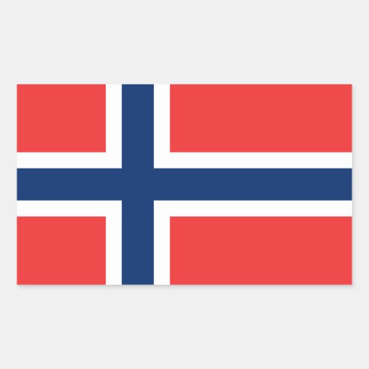 Norwegische Flaggenkleber* Rechteckiger Aufkleber (Vorderseite)