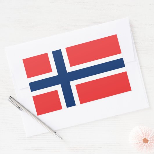 Norwegische Flaggenkleber* Rechteckiger Aufkleber (Umschlag)