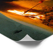 Norwegische Frau, die das Herz-Feuer anstrebt Poster (Ecke)