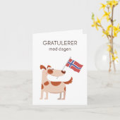 Norwegische Geburtstagskarte - Gratulerer med dage Karte (Gelbe Blume)