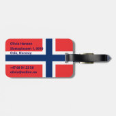 Norwegische Gepäckmarke Gepäckanhänger (Rückseite horizontal)
