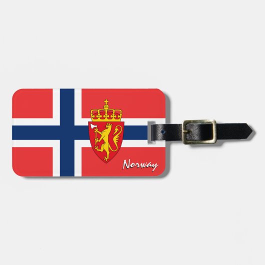 Norwegische Gepäckmarken, patriotische norwegische Gepäckanhänger (Vorderseite horizontal)