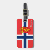 Norwegische Gepäckmarken, patriotische norwegische Gepäckanhänger (Vorderseite vertikal)