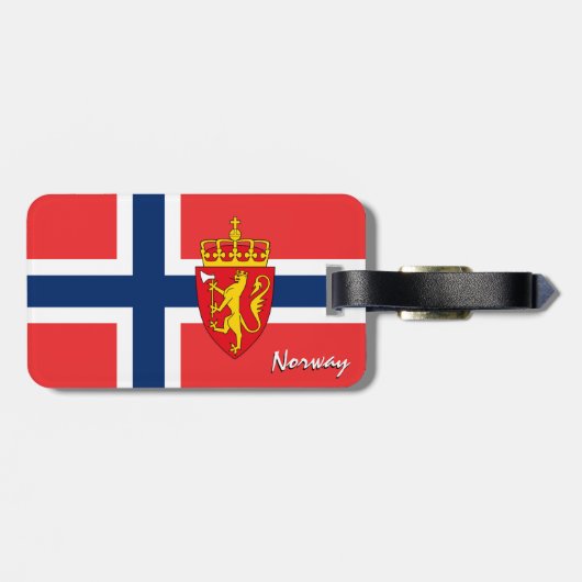 Norwegische Gepäckmarken, patriotische norwegische Gepäckanhänger (Rückseite horizontal)