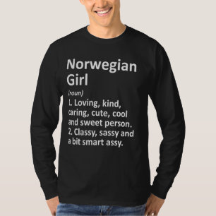 Norwegische Girl Norwegen Funny Country Zuhause Ro T-Shirt