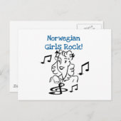 Norwegische Girls Rock Postkarte (Vorne/Hinten)