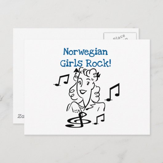 Norwegische Girls Rock Postkarte (Vorne/Hinten)