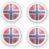 Norwegische Glossy Circle Flag Aufkleber (Vorderseite)