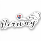 Norwegische Herzenflagge Aufkleber (Vorderseite)