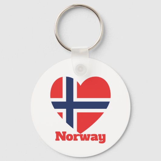 Norwegische Herzenflagge Schlüsselanhänger (Vorderseite)