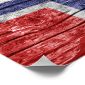 Norwegische Holzflagge Poster (Ecke)