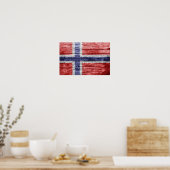 Norwegische Holzflagge Poster (Küche)
