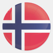 Norwegische Icon-Flagge Runder Aufkleber (Vorderseite)