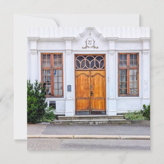 Norwegische Jugendstil-Tür Feiertagskarte (Vorderseite)