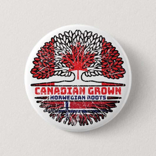 Norwegische kanadische Baumrinde-Fahne Button (Vorderseite)