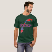 Norwegische Karte Flaggengebiet Expat Expatriate T-Shirt (Vorne ganz)