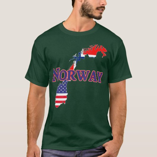Norwegische Karte Flaggengebiet Expat Expatriate T-Shirt (Vorderseite)